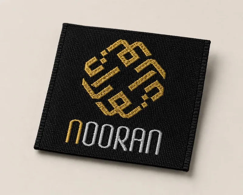 Bags, woven labels and metal logos as one branding system